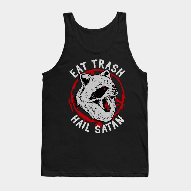 Eat Trash Hail Satan T-Shirt I Pentagram Possum Tank Top by biNutz